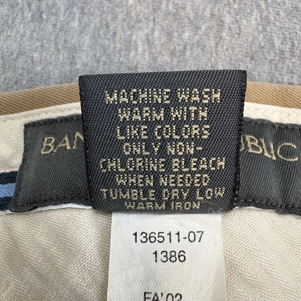 Banana Republic Chino Pants Mens‎ 35x32 Tan Y2K Gavin Straight Leg Casual Preppy